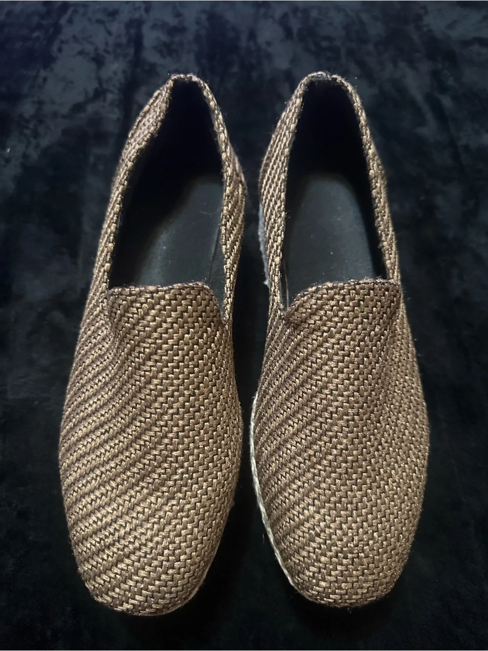 Women's Brown Woven Espadrilles Slip-On Size 41